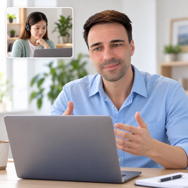 Marcus teaching German online